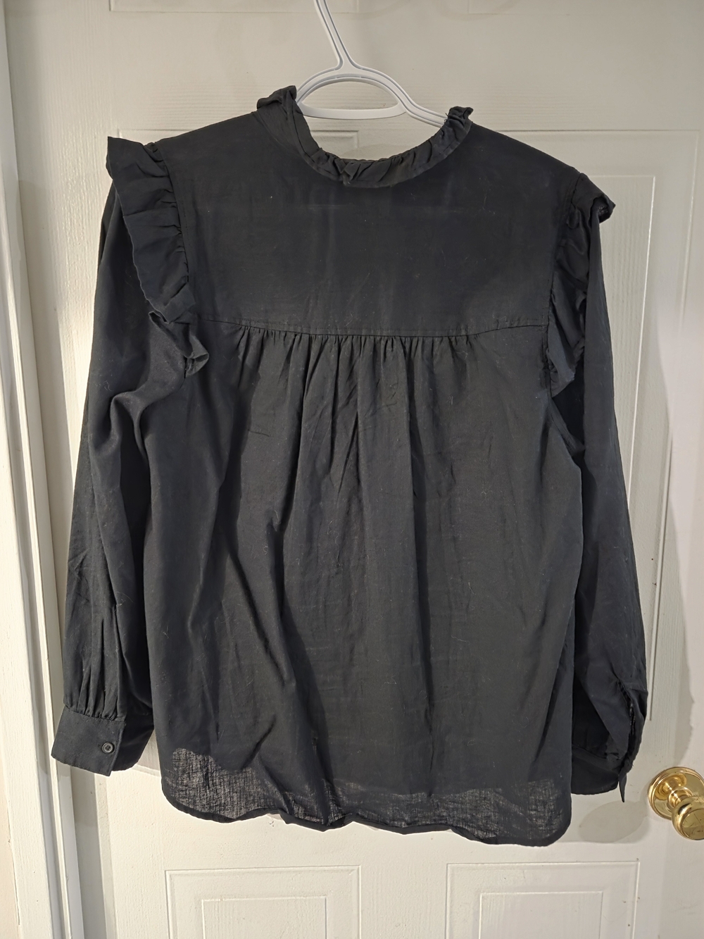 H&M Black Ruffle-Trim Button-Up Blouse - Picture 6 of 6